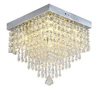 WQHPLMD Crystal Chandelier Ceiling Light, recessed Mount Light with Acrylic Droplets, Chrome, m- Ceiling Light for Hallway, Living Room, bedroom-20cm