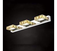 WQHPLMD Crystal Wall Sconce Bathroom Vanity Light Amber Rectangular LED Mirror Lamp for Makeup and Dressing Table