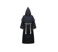 WQHPLMD Dark Green Halloween Cosplay Costume Medieval Monk Robe, Priest Clothing for Adults Dark Green