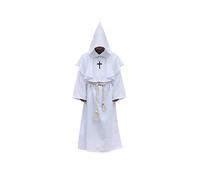 WQHPLMD Dark Green Halloween Cosplay Costume Medieval Monk Robe, Priest Clothing for Adults Dark Green