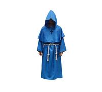 WQHPLMD Dark Green Halloween Cosplay Costume Medieval Monk Robe, Priest Clothing for Adults Dark Green