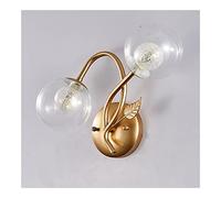 WQHPLMD Double Head Wrought Iron Wall Lamp - Elegant and Practical for Bedroom and Bathroom Lighting