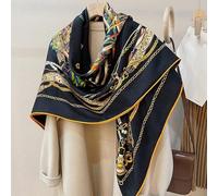 WQHPLMD Double-Sided Printing All-Match Fashion Silk Wool Scarf Women's Silk Wool Large Square Scarf Warm Scarf