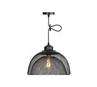 WQHPLMD E27 Géométrique Black Black Double Couche Cage en Fer Hanging LAMPINE Retrait Retrait Porche Industriel Porche Pendante avec Cordon réglable