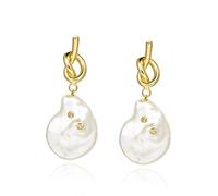WQHPLMD Earring Baroque Pearl Earrings Ladies Temperament Earrings Fashion Jewelry Vintage Pendant Earrings Exquisite Jewelry Presents Earrings Crystal Pearl Earring