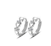 WQHPLMD Earrings Clip White Big Circle Earrings Micro Inlay Cubic IA Clip Earrings for Women
