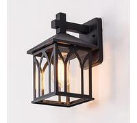 WQHPLMD Éclairage éclairage Pendentif en Porche étanche Vintage Lampe de Montage Mural extérieur, de Lanterne à Finition Noire pour Salon