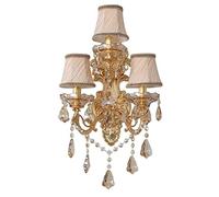 WQHPLMD Éclairage Mur de lit pour Chambre à Coucher, Lampe Wall en Alliage Zinc Cristal Style européen, troisième Niveau d'espace de Salle à Manger, intérieur, avec Abat-Jour