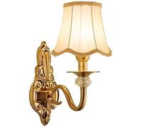 WQHPLMD Elegant Brushed Gold Wall Light with White Fabric Shade - Minimalist and Elegant Decor for Bedroom