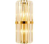 WQHPLMD Elegant Gold Crystal Wall Sconces with Dimmable Fixture for Indoor Decoration