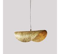 WQHPLMD Elegant Iron Leaf-Shaped Pendant Light for Living Room and Bedroom - Enhance Your Space