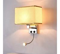 WQHPLMD Elegant Wall Light with USB Charging Port for Bedroom and Living Space - Nordic Style