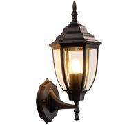 WQHPLMD Elegant Waterproof Wall Light for Balconies and Gardens - Black Matte Aluminum Lantern with Retro