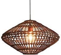 WQHPLMD Elegant Wicker Chandelier Lamp - Hand-Woven with Metal Ceilings for Living Room and Bedroom