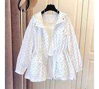 WQHPLMD Femmes mi-Longs Veste lâche Wild Hooded Spring Summer Zipper Brillbreaker Female Top féminin