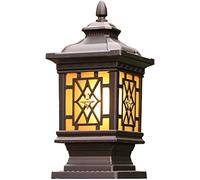WQHPLMD Fermé à l'eau, Lampadaire de Pillar Vintage Externe avec Desseins Aluminium Die-cast Verre Lampes d'extérieur décoratives pour la décoration intérieure/Externe, Lumière sur Tapisserie Fenêtre