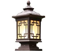 WQHPLMD Fermé à l'eau, Lampadaire de Pillar Vintage Externe avec Desseins Aluminium Die-cast Verre Lampes d'extérieur décoratives pour la décoration intérieure/Externe, Lumière sur Tapisserie Fenêtre