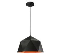 WQHPLMD Geometry Metal Pendant Lamp Shade Nordic Color Industrial Hanging Lamp Ceiling Light fixtures for Living Rooms, Dining Room, Bedroom Pendant Light for Kitchen Island (Color : Noir, Size : 39