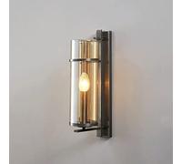 WQHPLMD Gold and Black Copper Wall Light with Industrial Glass for Living Room, Bedroom and Hallways