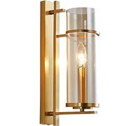 WQHPLMD Gold E14 Copper Wall Light with Industrial Glass for Living Room and Bedroom - Minimalist