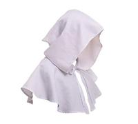 WQHPLMD Green Medieval Men’s Robe Long Sleeve Tunic with Hooded Cape, Solid Color for Halloween & Cosplay