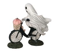 WQHPLMD Halloween Ghostly avec des vélos à Citrouille Resins Figurine Résines décoratifs Statue Sculpture Party Decors Ornement