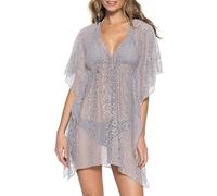 WQHPLMD Hollow Out Women Loose Beach Dress Summer Tunic Lace Tops Bikini Cover Up Swimsuit Beachwear Long Blouses (Color : A, Size : L Code)