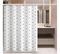 WQHPLMD Hotel Curtain 72x72, Polyester Bathroom Shower Curtains with Hooks Black White Triangles Pattern, 180x180cm