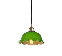 WQHPLMD -intage pendent Light Fixture, Creative Green Glass Chandelier Lamp Holder Decoration Hanging Lamp Lighting for Restaurant Bedroom Living Room Retro Emerald