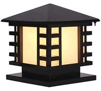 WQHPLMD IP65 IP65 étanche Noir Finition extérieure Poste Clair Light RustproofProof-Style Japonais en Acier Inoxydable Mur de Patio PIELLE Post