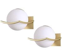 WQHPLMD Iron Art Sconce Light with White Globe Glass Shade for Living Room and Bedroom Lighting - Set of 2