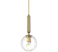 WQHPLMD Japanese Style Pendant Light Chandelier - Clear Glass and Brass, Minimalist for Living Room & Bedroom