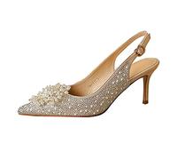 WQHPLMD Ladies Party Dress Shoes Womens Pointed Toe Pumps Bridal Shoes Prom Party Dress Pumps Wedding Shoes for Bride Wedding Sandals Origin China