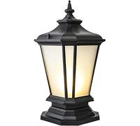 WQHPLMD Lamp de Poste extérieur Waterproof LED Luminaire en métal, avec Abat-Jour vitre rétro résistant à l'usure pour, Patio, Piste, pergola, Terrace