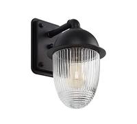 WQHPLMD Lamp Sconce Éclairage Extérieur LED, Lampadaire de Mur en Bois Anctique avec Grillage en Verre Serrure E27, Corps Métallique Argenté, Robuste, Engraiçé.