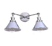 WQHPLMD Lamparre de Salle à Manger Sèche Robe Éclairage Vintage Armé en Métal Plaqué Chrome Support Murale Applicable au Louvre Style Double Dôme pour la Chambre, Bar Café