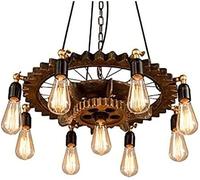 WQHPLMD Lampe à Suspension à Chandelier de Style Steampunk pour Cuisine, Bar, Salle à Manger Farmhouse, Porche - Chandeliers Rustiques Industriel, Fixation Réglable en Hauteur 90 cm