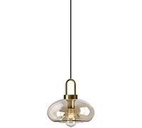 WQHPLMD Lampe à Suspension Industrielle en Verre soufflé pour îlot de Cuisine, Globe Vintage à Abat-Jour ambré, éclairage de Plafond Moderne en Or pour Chambre à Coucher, Salle à Manger, Salon,