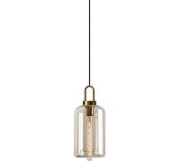 WQHPLMD Lampe à Suspension Industrielle en Verre soufflé pour îlot de Cuisine, Globe Vintage à Abat-Jour ambré, éclairage de Plafond Moderne en Or pour Chambre à Coucher, Salle à Manger, Salon,
