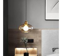 WQHPLMD Lampe Suspendue en Verre soufflé Noir pour îlot de Cuisine, Grand Verre ambré doré, éclairage de Ferme Industriel, Moderne à Bulles pour Restaurant, Chambre à Coucher, Bar, café