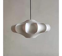 WQHPLMD Lanterne en Papier Ovale Suspendue en Forme de Cocon de vers à Soie, plafonnier Blanc Suspendu pour îlot de Cuisine, Lanterne Ronde en Tissu, Moderne Nordique pour îlot de Cuisine, Chambre à