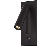 WQHPLMD LED Adjustable Reading Lamp with USB Port for Bedroom & Living Room Aluminum