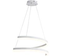 WQHPLMD LED Chandelier Dimmable 2-Ring Pendant Light Nordic White Flush Mount Ceiling Chandelier for Dining Room Contemporary Black Hanging Lamp for Bedroom Living Room Kitchen Bar