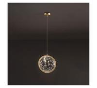 WQHPLMD LED Crystal Pendant Light Gold Metal Drop Ceiling Lamp, 12W Ring MI-NI Chandelier Bedroom Bedside Lighting Fixture,Chandeliers