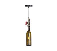 WQHPLMD LED g4 3w Pendant Light Water Pipes Chandelier Retro Industrial Wind lndoor Lighting Creative Wine Bottle Shape Ceiling Lights for Clothing Store Restaurant Hotel Bedroom
