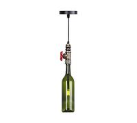 WQHPLMD LED G4 3W Pendent Light Water Pipes Chandelier Retro Industrial Wind Lndoor Light Creative Wine Forme de Bouteille de Bouteille Conception de Plafond pour Le Magasin de vêtements Restaurant