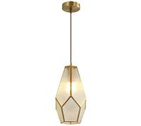 WQHPLMD LED Lights Color Chandelier Glass Droplight Brushed Brass Hanging Lamp Base Three-Tone Light Fixture Suitable for Dining Room Bedroom Bedside Bar Porch