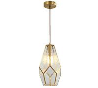 WQHPLMD LED Lights Color Chandelier Glass Droplight Brushed Brass Hanging Lamp Base Three-Tone Light Fixture Suitable for Dining Room Bedroom Bedside Bar Porch