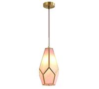WQHPLMD LED Lights Color Chandelier Glass Droplight Brushed Brass Hanging Lamp Base Three-Tone Light Fixture Suitable for Dining Room Bedroom Bedside Bar Porch