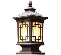 WQHPLMD Lighting Post Outdoor Garden Antique Decorative Aluminum Lamp Clear Glass Shade Die-Cast Lamp Light Fixtures IP54 Waterproof Hardwired